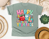 Happy To See Your Face Books graphic tee in Bay
