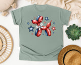 Patriotic Balloon Dog graphic tee in Bay