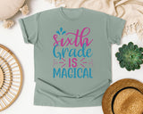 Sixth Grade Is Magical Script graphic tee in Bay