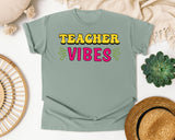 Teacher Vibes graphic tee in Bay