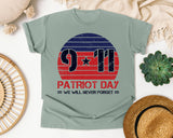 Patriot Day We Will Never Forget Red 3 graphic tee in Bay