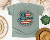 Land Of The Free Because Of The Brave Grey 3 graphic tee in Bay