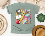 School Supplies Stack graphic tee in Bay
