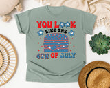 You Look Like The 4th Of July Blue graphic tee in Bay