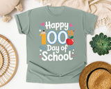 Happy 100th Day Of School Pencil graphic tee in Bay
