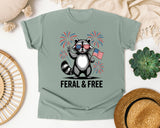 Feral And Free Grey 2 graphic tee in Bay
