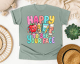 Happy To See Your Face Pastel graphic tee in Bay