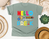 Hello Pre-K Pencil graphic tee in Bay