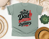 The Best Dad Not Perfect Just Legendary White 2 graphic tee in Bay