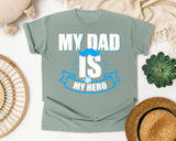 My Dad Is My Hero White graphic tee in Bay