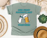 Our First Father's Day Together Teal graphic tee in Bay