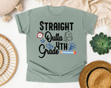 Straight Outta 4th Grade Alarm Clock graphic tee in Bay