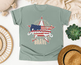 Home Of The Brave graphic tee in Bay