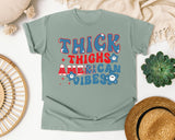 Thick Thighs American Vibes graphic tee in Bay