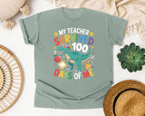 My Teacher Survived 100 Days Of Me Dino graphic tee in Bay