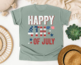 Happy 4th Of July White graphic tee in Bay