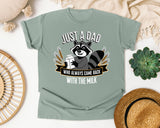 Just A Dad Who Always Came Back With The Milk Brown graphic tee in Bay