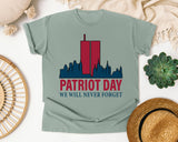 Patriot Day We Will Never Forget Red 4 graphic tee in Bay