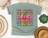 Teacher Teacher Teacher graphic tee in Bay