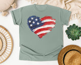 American Flag Heart Red 2 graphic tee in Bay