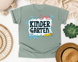 Kindergarten Notebook Bow graphic tee in Bay
