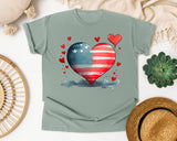 Patriotic Flag Heart graphic tee in Bay