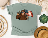 Bigfoot American Flag graphic tee in Bay