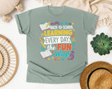 Back To School Learning Every Day The Fun Way graphic tee in Bay