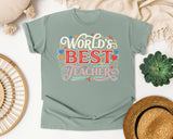 World's Best Teacher graphic tee in Bay