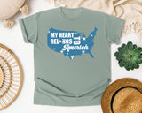 My Heart Belongs To America Blue graphic tee in Bay