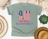 We Will Never Forget Red graphic tee in Bay