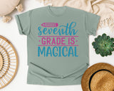 Seventh Grade Is Magical Script graphic tee in Bay