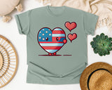 Patriotic Heart Character graphic tee in Bay