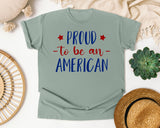 Proud To Be An American Grey graphic tee in Bay