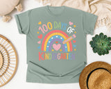 100 Days Of Kindergarten Rainbow graphic tee in Bay