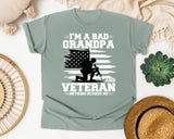 I'm A Bad Grandpa And Veteran Nothing Scares Me graphic tee in Bay