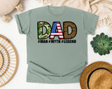 Dad Man Myth Legend Brown 2 graphic tee in Bay