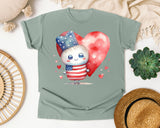 Patriotic Kid With Heart graphic tee in Bay