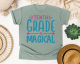 Tenth Grade Is Magical Script graphic tee in Bay