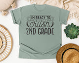 I'm Ready To Crush 2nd Grade Grey graphic tee in Bay