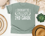 I'm Ready To Crush 2nd Grade White graphic tee in Bay
