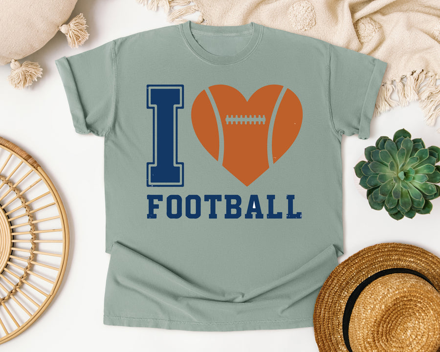 I Love Football Heart graphic tee in Bay