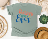 Best Teacher Ever Script graphic tee in Bay