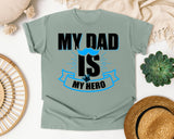 My Dad Is My Hero White 2 graphic tee in Bay