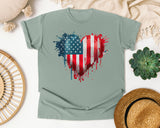 American Flag Heart Red graphic tee in Bay