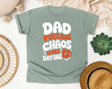 Dad Fueling Chaos Since Day One White 2 graphic tee in Bay