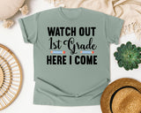 Watch Out 1st Grade Here I Come Pencils graphic tee in Bay