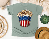 Patriotic Popcorn Bucket graphic tee in Bay