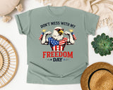 Don't Mess With My Freedom Day Grey graphic tee in Bay