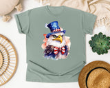 Eagle In Patriotic Hat graphic tee in Bay